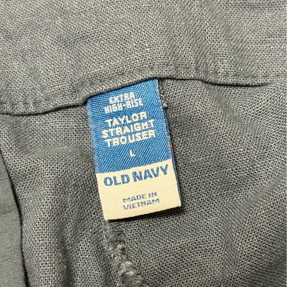 NWT Old Navy Extra High Rise Taylor Straight Trouser Linen Java Trench Large - Picture 6 of 9